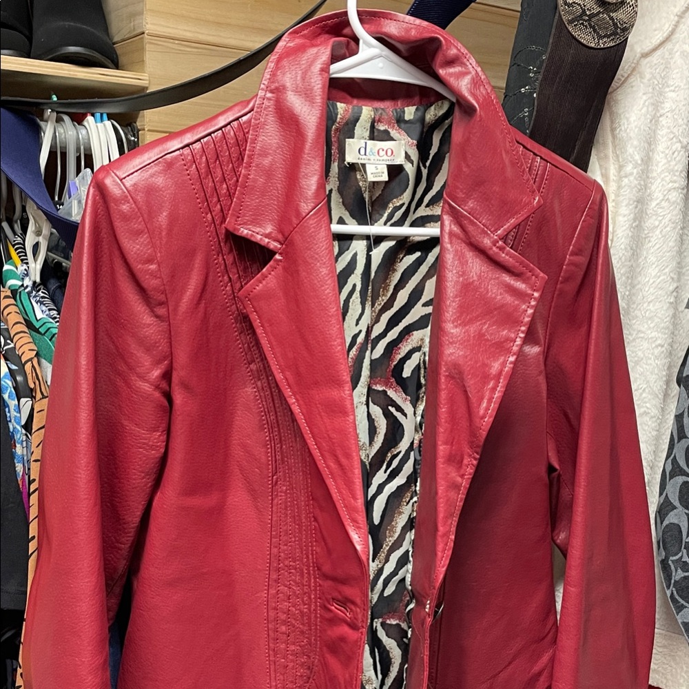 Women's Bold Red Leather Jacket